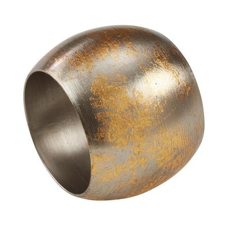 SARO LIFESTYLE SARO NR183.GL Texture Design Napkin Ring  Gold - Set of 4 NR183.GL